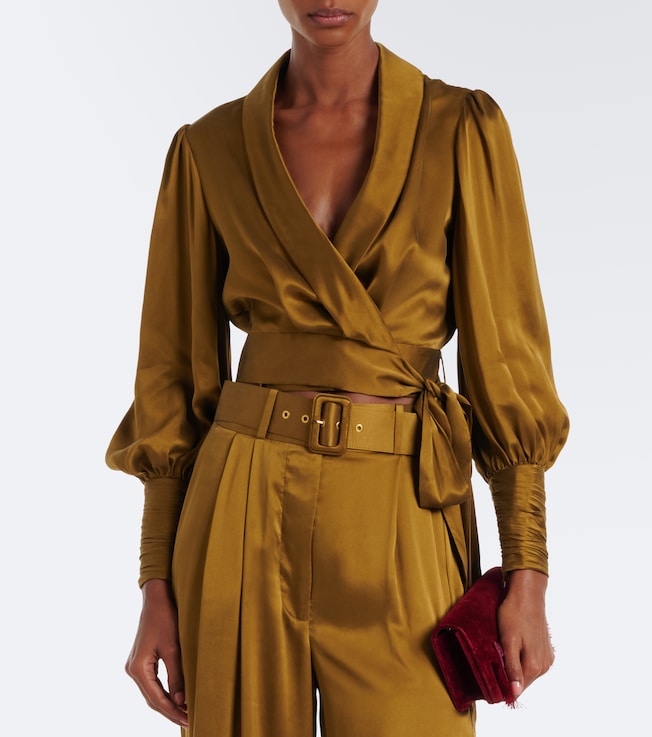 Zimmermann Silk satin wrap top