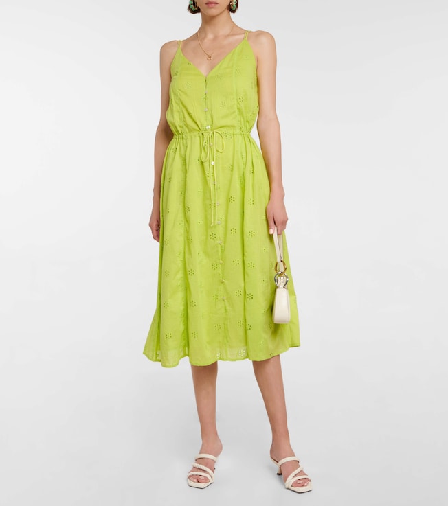 Velvet Madelyn broderie anglaise midi dress