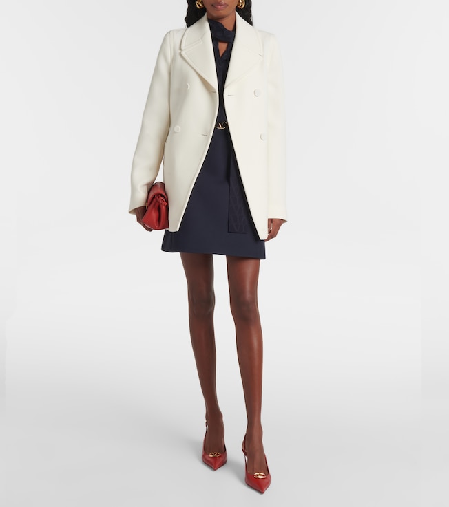  Wool-blend crêpe blazer