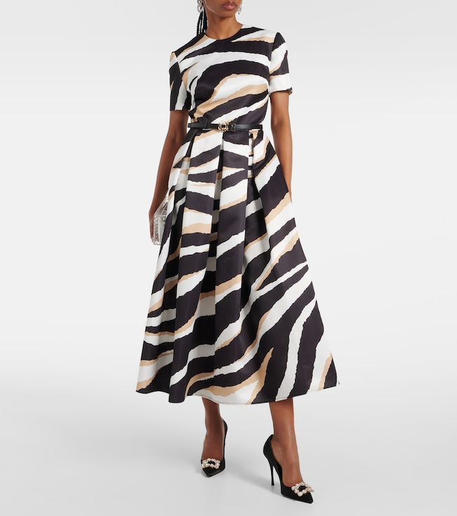 Elie Saab Printed silk-blend midi dress