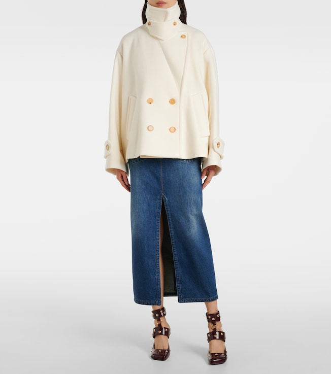 Chloé Cropped wool-blend coat