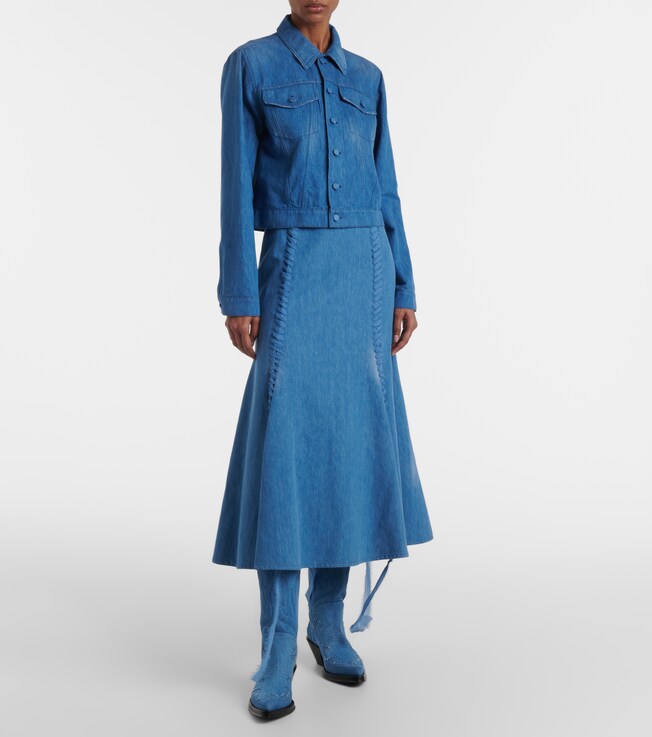 Gabriela Hearst Dion cotton and linen midi skirt