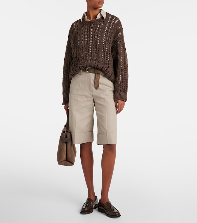 Brunello Cucinelli Cotton and linen Bermuda shorts