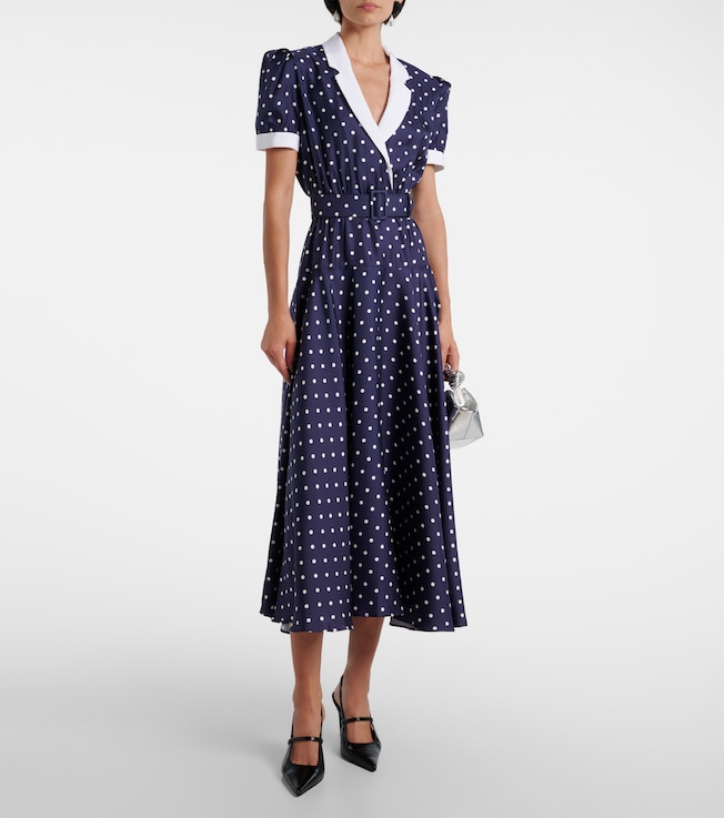 Rodarte Polka-dot silk twill midi dress
