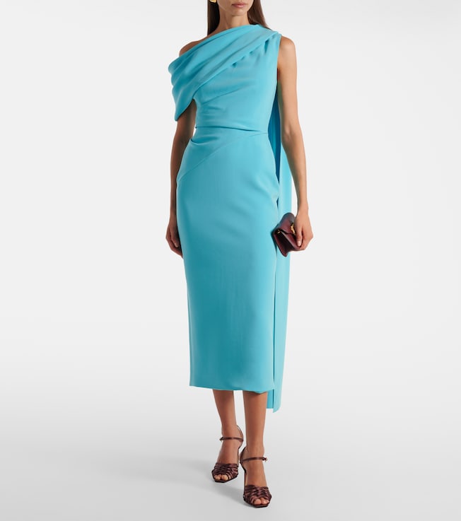 Roksanda Maite caped crêpe midi dress