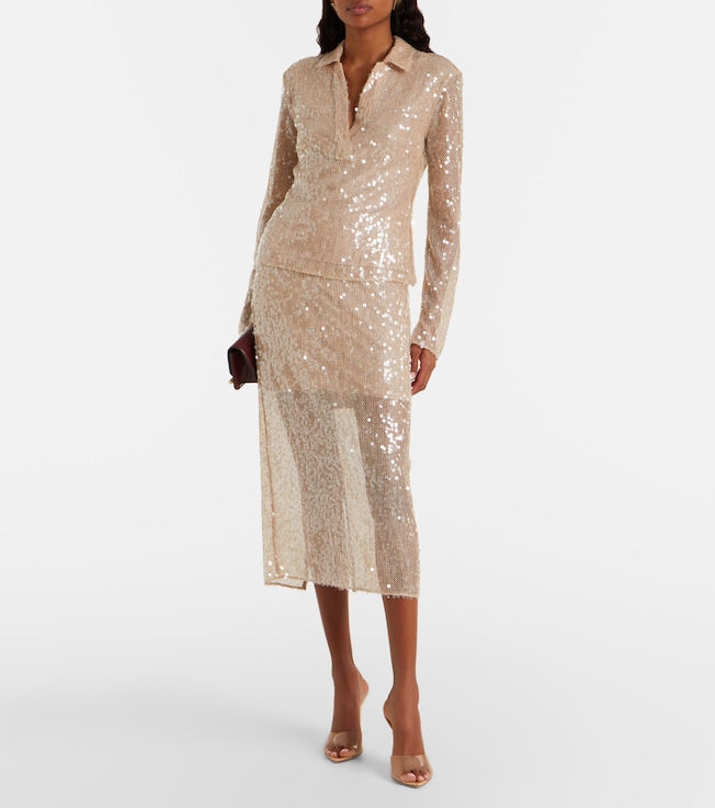 Veronica Beard Allora sequined midi skirt