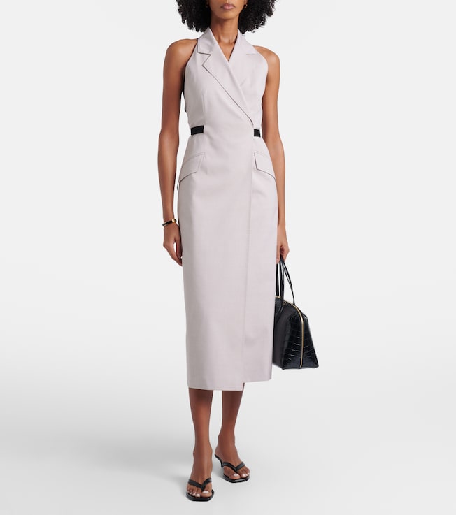 Max Mara Cime cotton and wool canvas midi dress