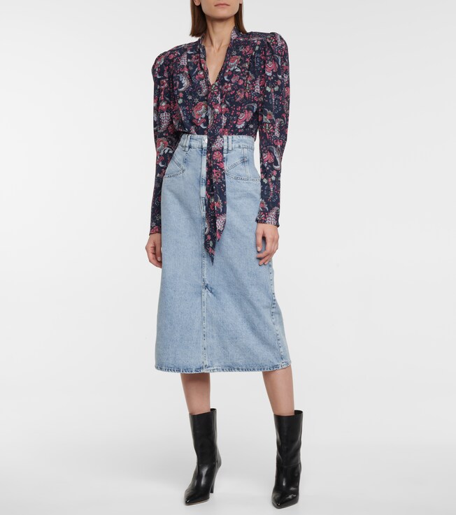 Isabel Marant Dipoma high-rise midi denim skirt