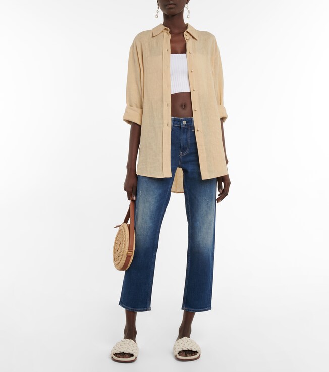 AG Jeans Girlfriend mid-rise cropped jeans