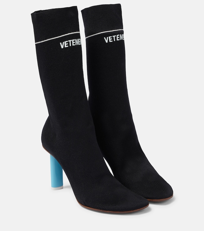 Vetements Logo knit ankle boots