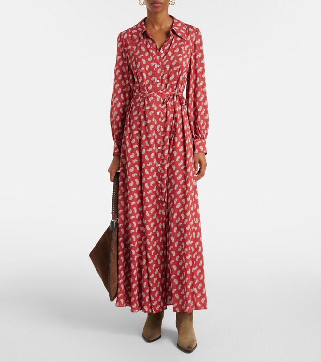 RIXO Maddison printed shirt dress