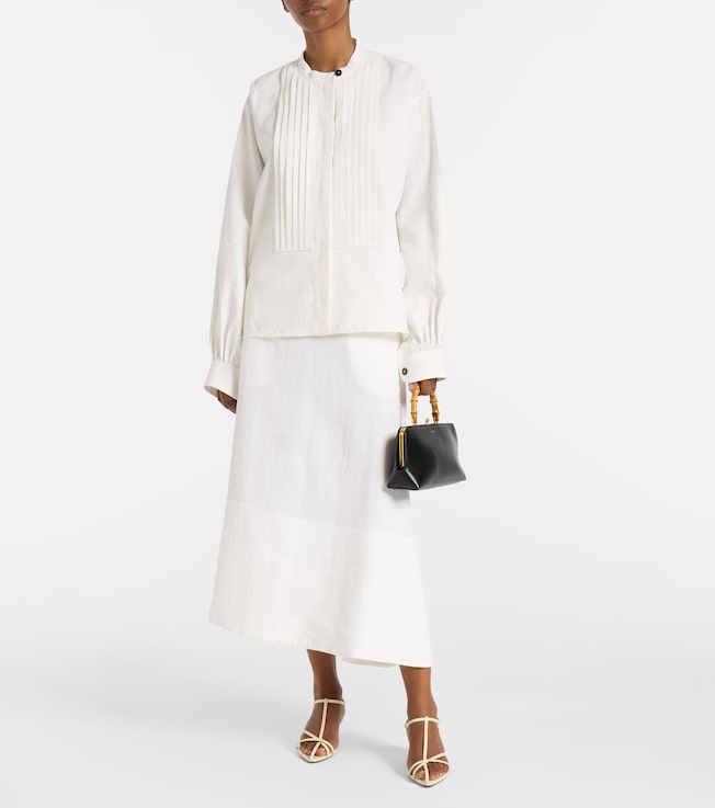 Jil Sander Plissé linen shirt