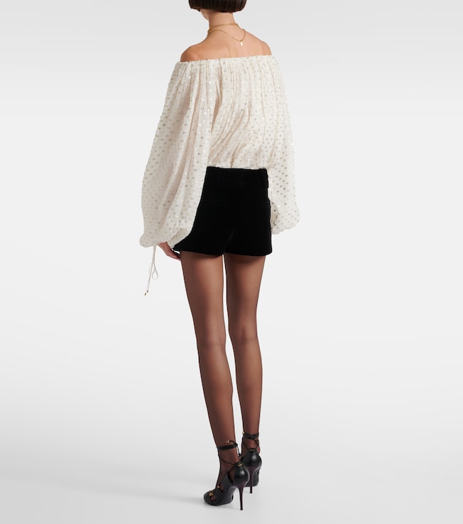 Chloé Chloé Cotton velvet shorts