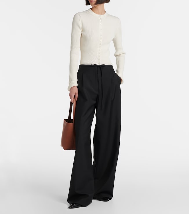 Róhe Wool and mohair wide-leg pants