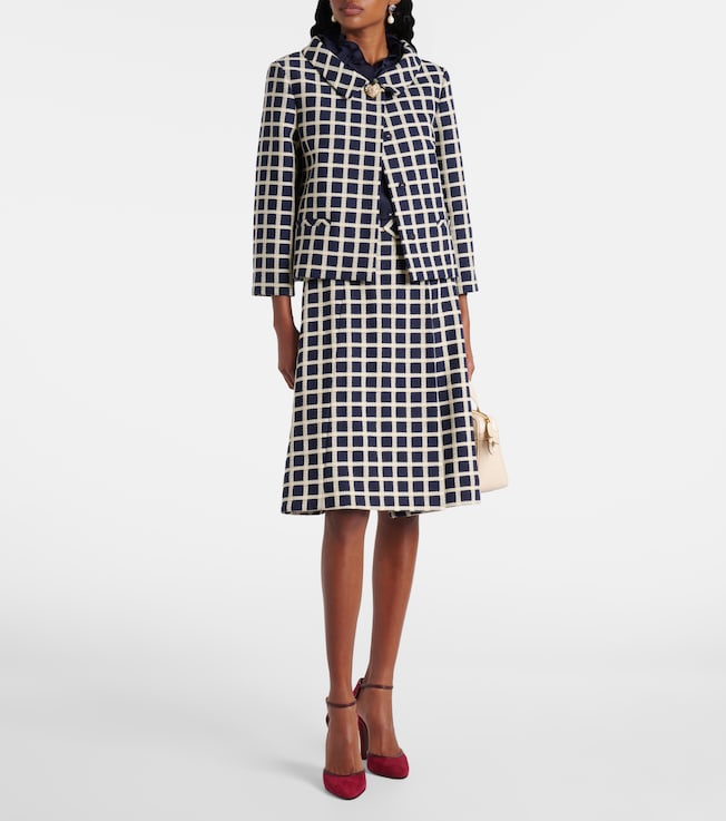 Valentino Checked wool and cotton-blend jacket