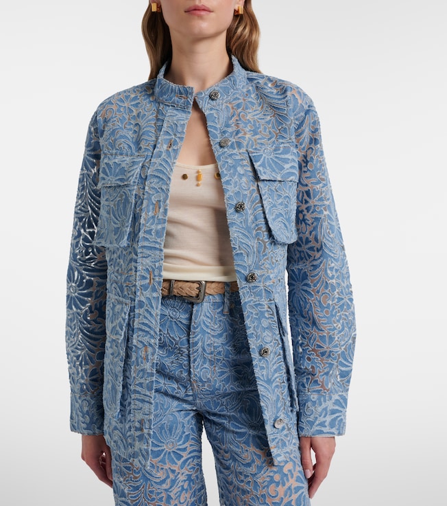 Veronica Beard Lane floral denim jacket
