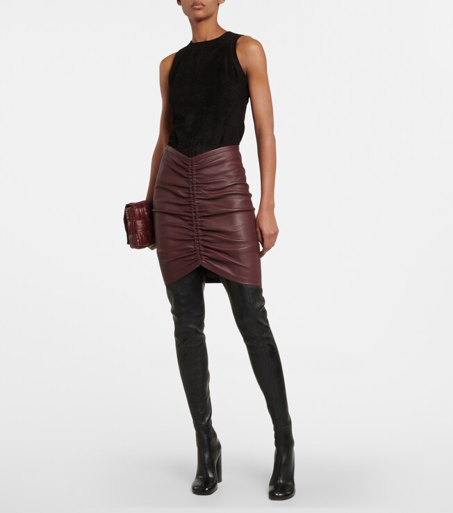 Stouls Mouna ruched leather miniskirt