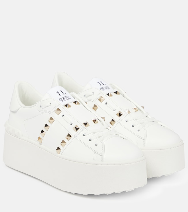 Valentino Garavani Rockstud Untitled leather platform sneakers