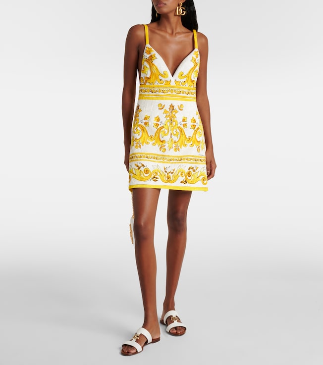 Dolce&Gabbana Majolica cotton-blend brocade minidress