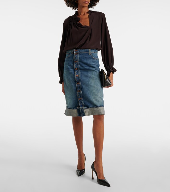 Victoria Beckham Denim midi skirt
