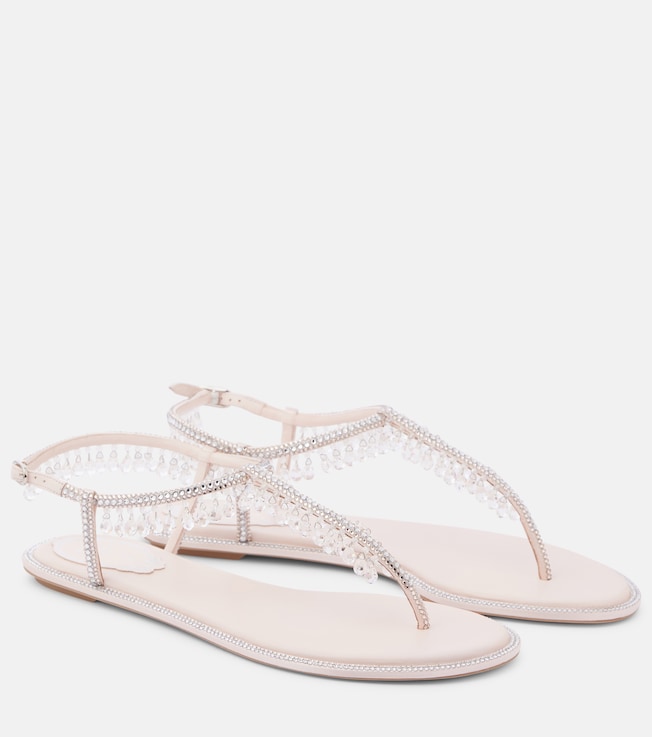 RENÉ CAOVILLA Chandelier embellished thong sandals