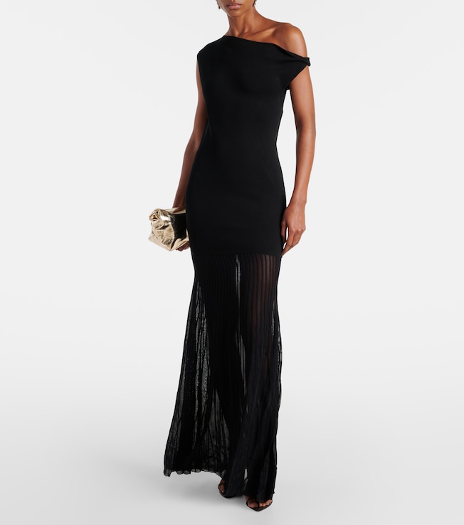 SIR. Indigo Twist one-shoulder maxi dress