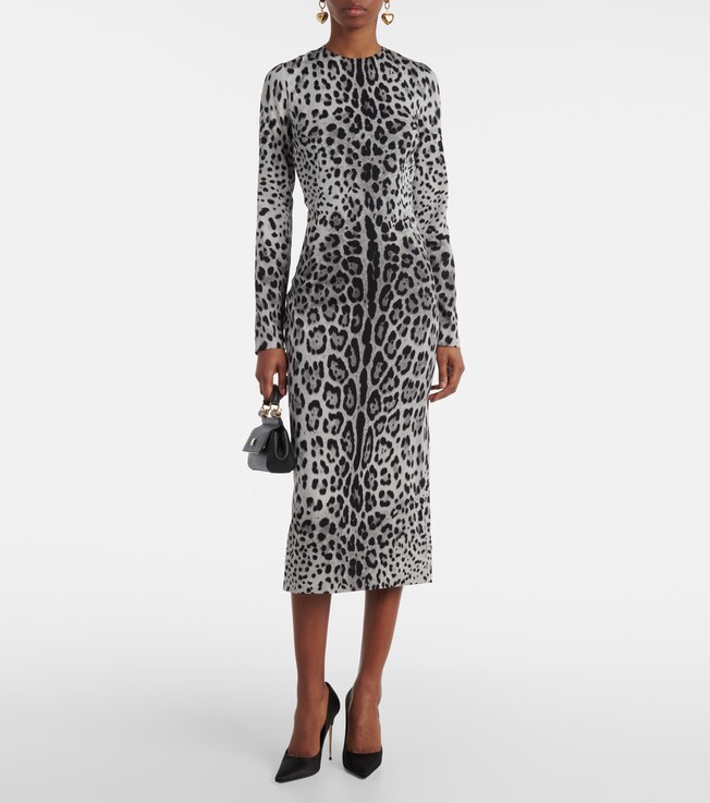 Dolce&Gabbana Leopard-print silk-blend midi dress