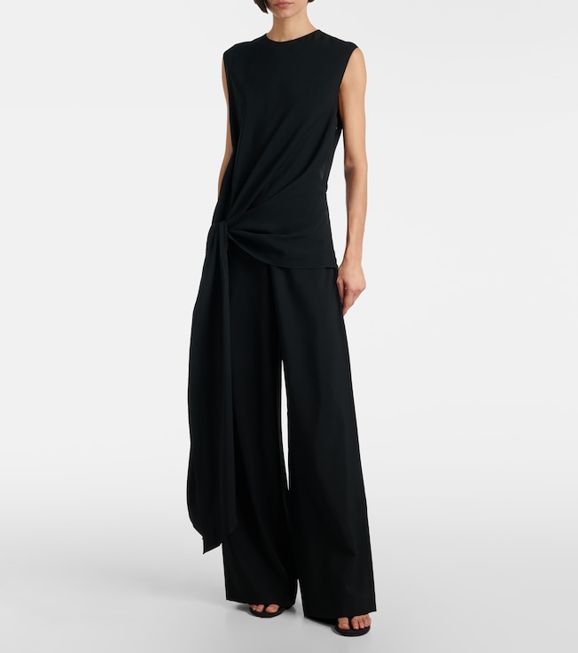 Alaïa Tie gathered jersey jumpsuit