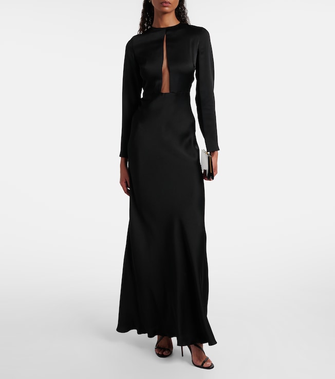 Max Mara Bird satin maxi dress