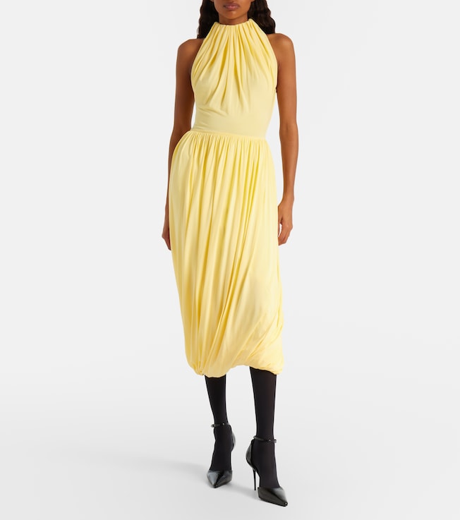 Alaïa Gathered jersey midi dress