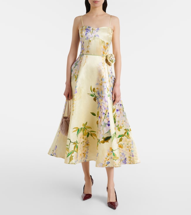 LEO LIN Mariela linen and silk cocktail dress