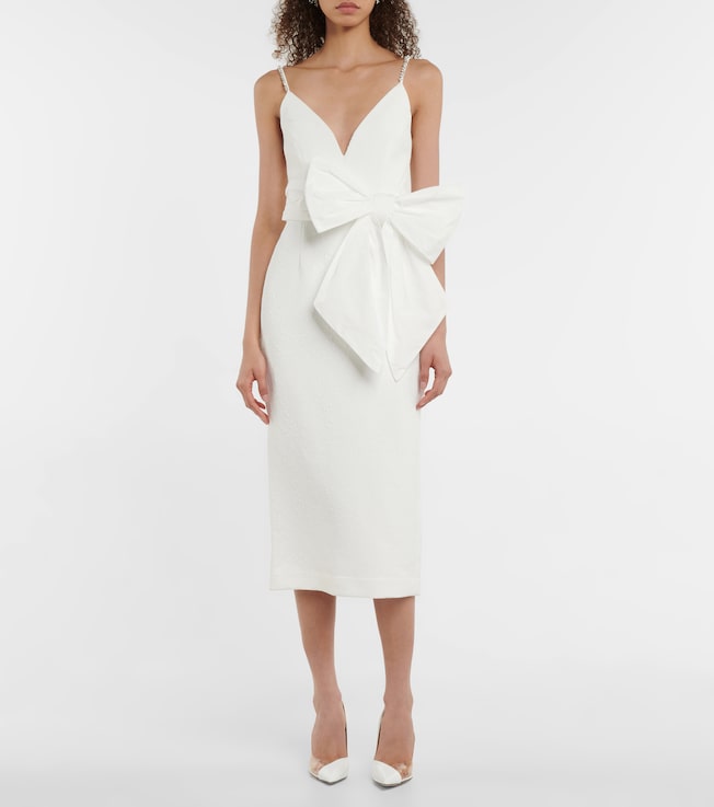 Rebecca Vallance Bridal Genevieve bow-trimmed crêpe midi dress