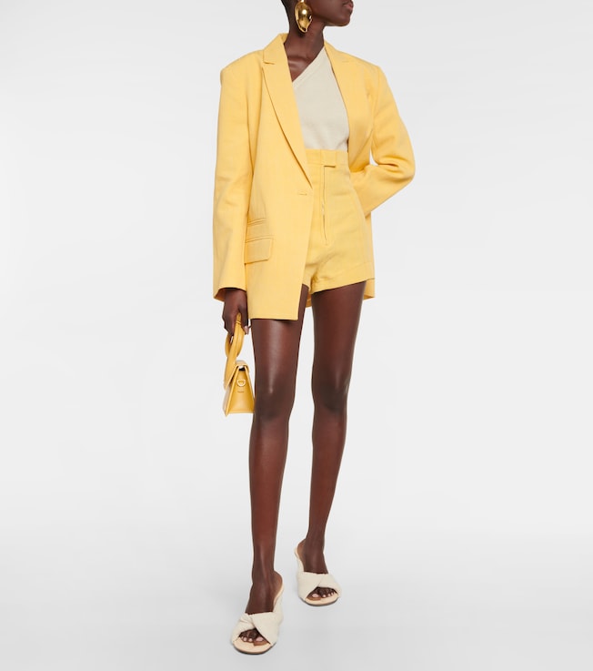Jacquemus Le Short Areia high-rise linen-blend shorts