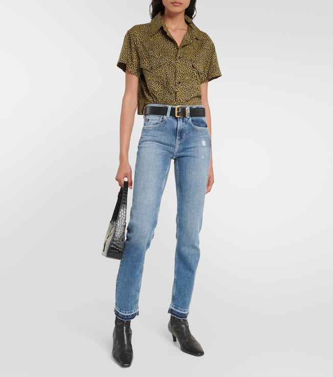 AG Jeans Girlfriend mid-rise straight jeans