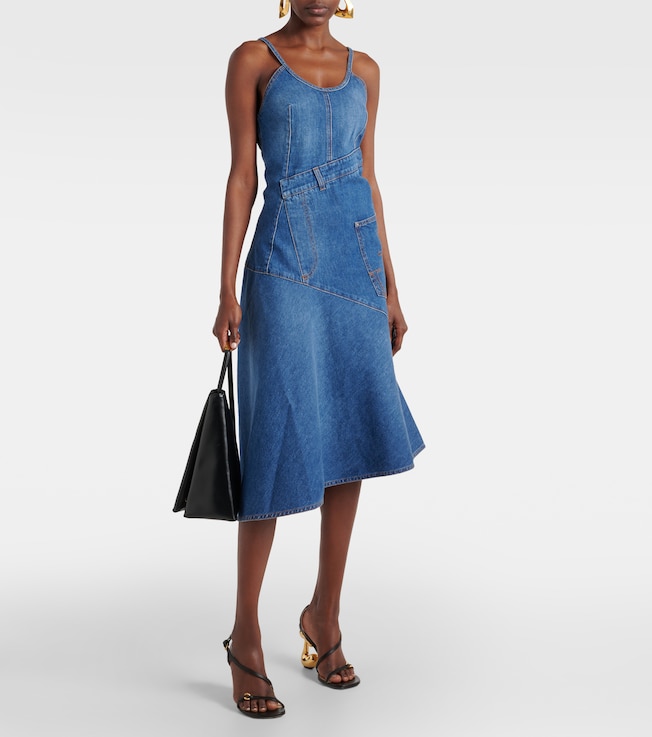 Jw Anderson Asymmetric denim midi dress