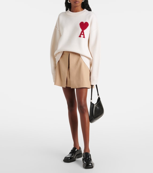 Ami Paris Wool gabardine miniskirt