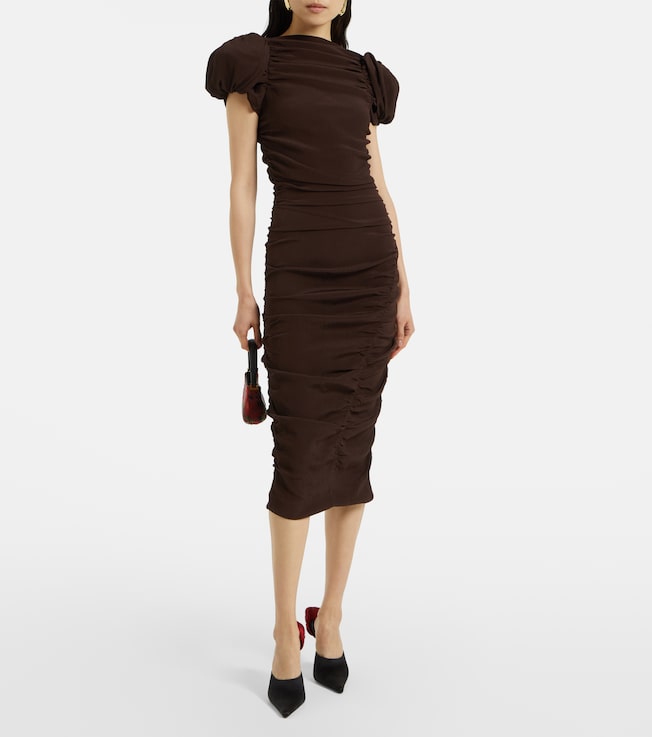 Magda Butrym Puff-sleeve silk midi dress