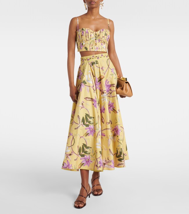 Agua by Agua Bendita Bergamota floral cotton maxi skirt