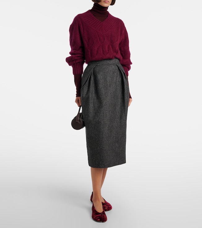 Maison Margiela High-rise wool pencil skirt