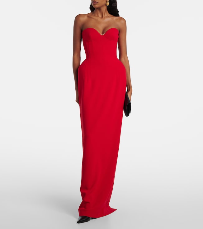 Magda Butrym Wool-blend bustier gown