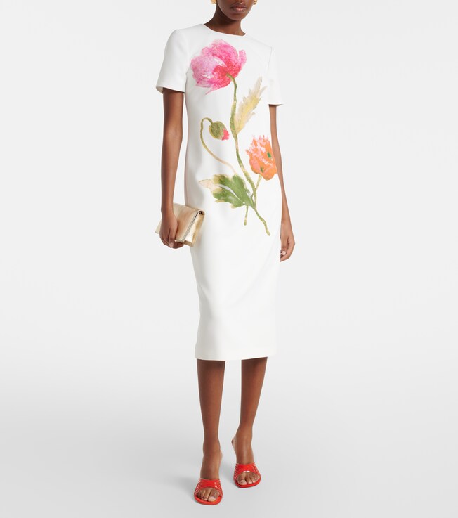 Carolina Herrera Floral crêpe midi dress