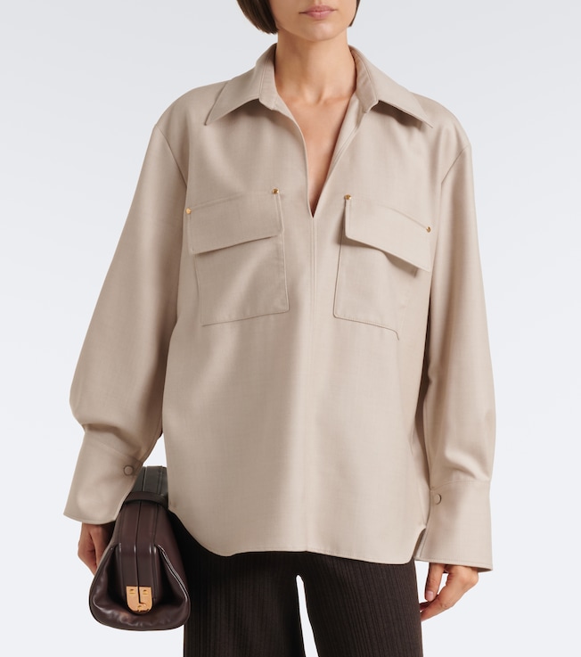 AGNONA Embellished wool shirt