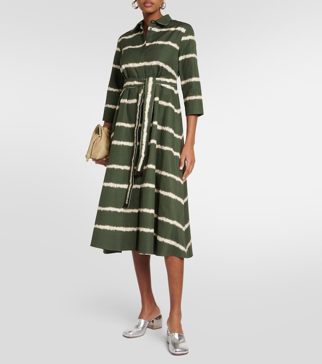 S Max Mara Olanda striped cotton midi dress