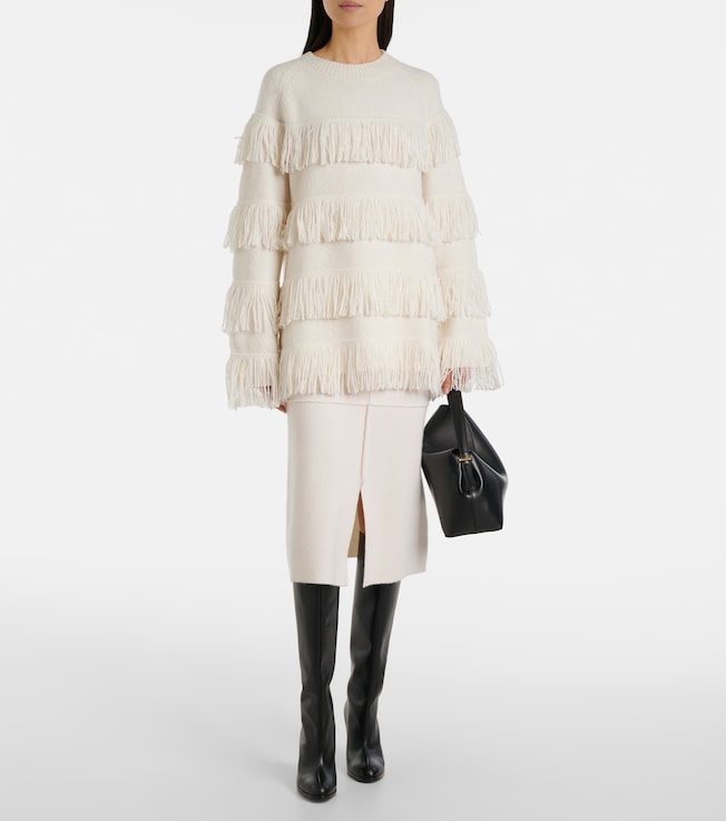 LISA YANG Agneta fringed cashmere-blend sweater