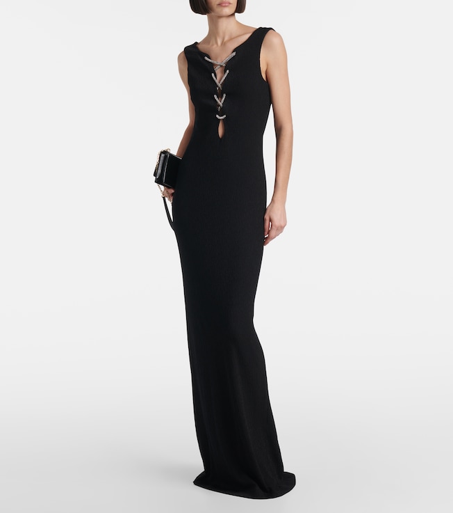 Givenchy Embellished cutout jersey gown