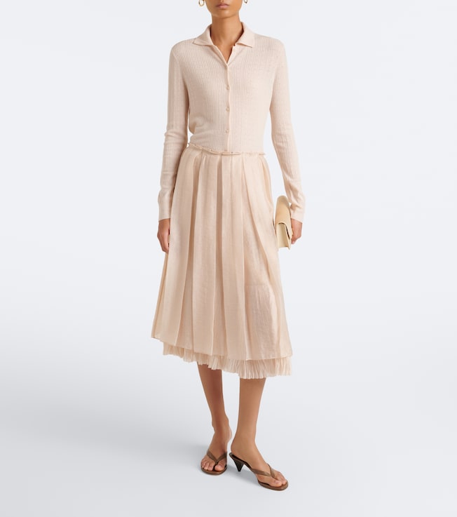 Vince Layered pleated midi skirt