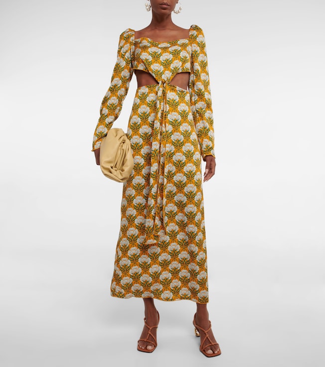 Agua by Agua Bendita Cuarzo cutout floral maxi dress
