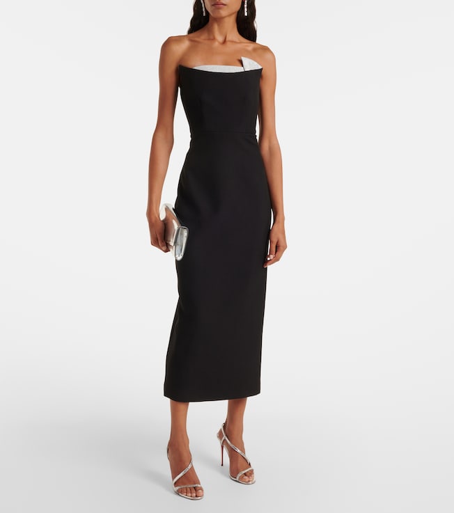 Roland Mouret Embellished bustier midi dress