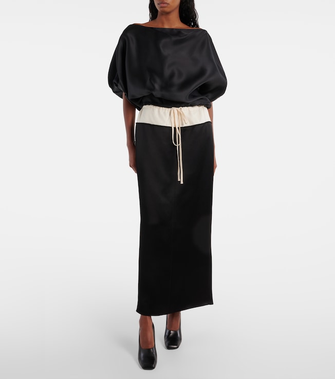 KHAITE Chet satin maxi skirt