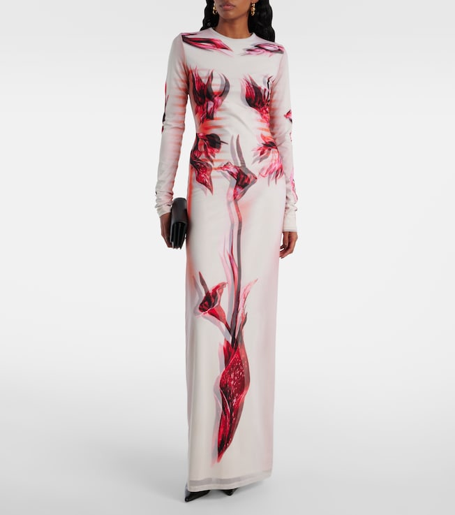 Jean Paul Gaultier Body Morphing Mariniere jersey maxi dress